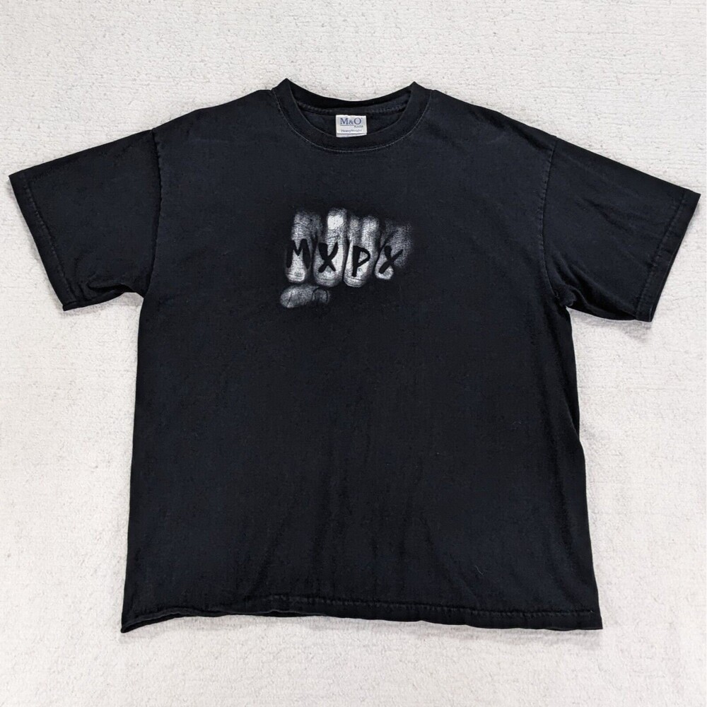 Vtg MXPX Fist T-Shirt Men's Large Black Punk Rock Band Y2K RARE Original M&O